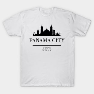 PANAMA CITY PANAMA BLACK SILHOUETTE SKYLINE ART T-Shirt